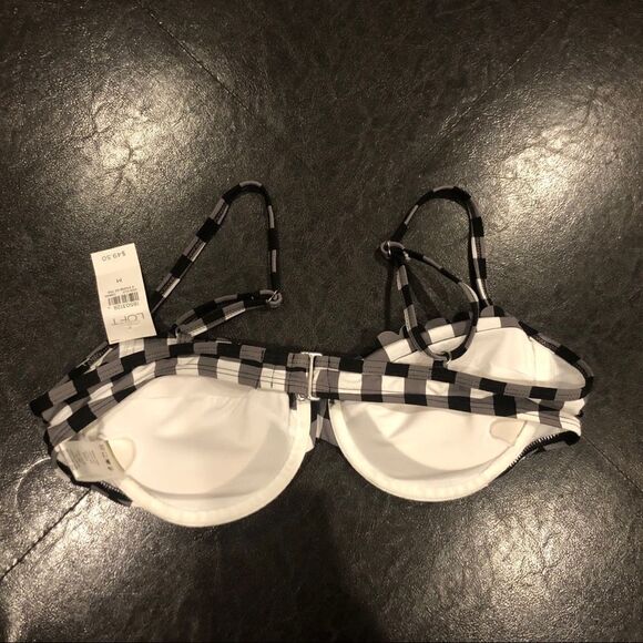 Loft Black and White Gingham Scalloped Bikini - Picture 3 of 3